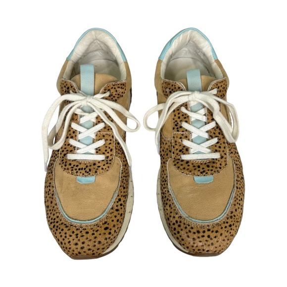 Madewell Kickoff Trainer Sneakers in Spot Dot Calf Hair and Nubuck 9 Tan Blue - Picture 7 of 10